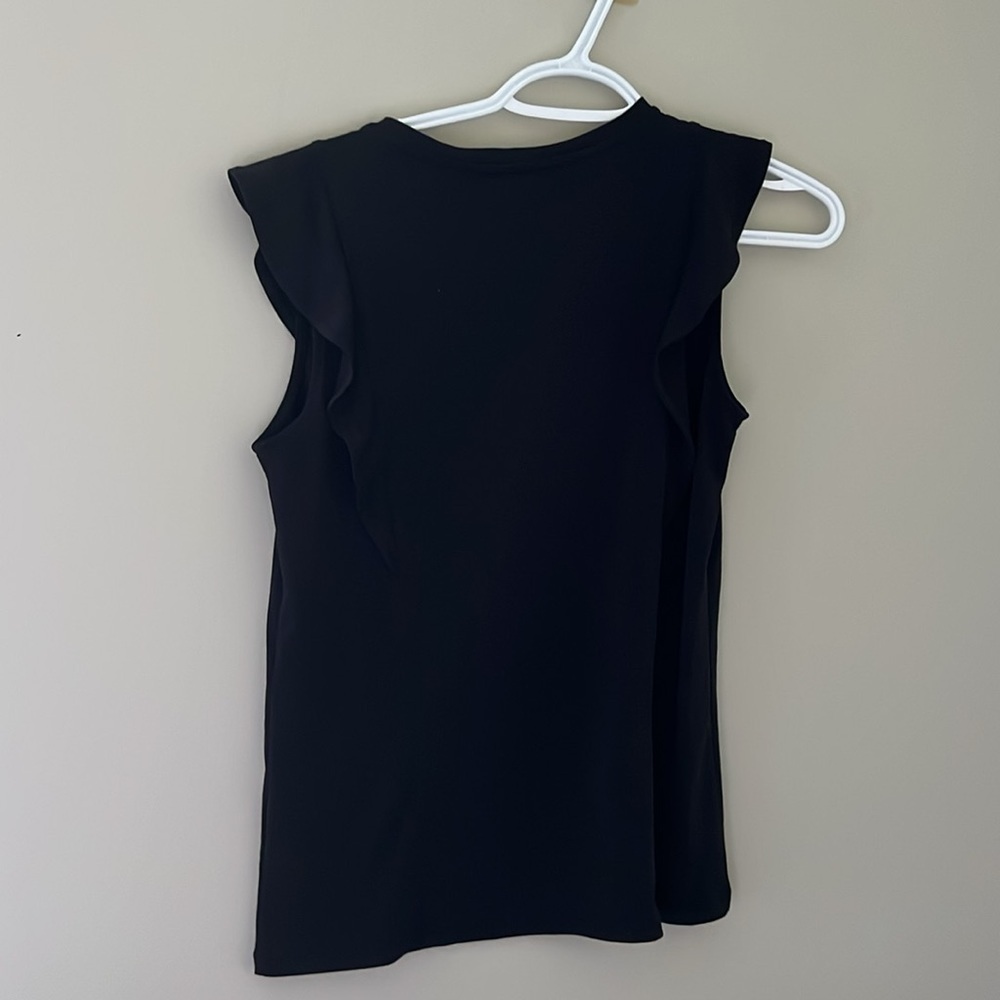 Banana Republic Black Ruffle Sleeve Blouse Women’s XS - Picture 2 of 4